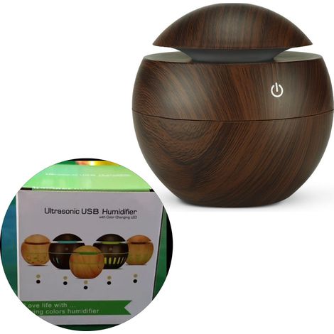 Ustrasound 130ml Luftbefeuchter, Mini-USB-Luftbefeuchter mit tiefem Holzdekor, ideal für Schlafzimmer, Büro oder Hotel (2W). (1/5)
