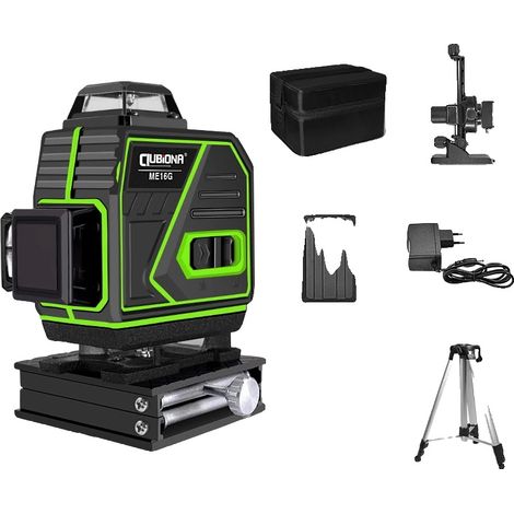 Niveau Laser, Mesure 4D, 16 Lignes, Faisceau Vert (1/2)
