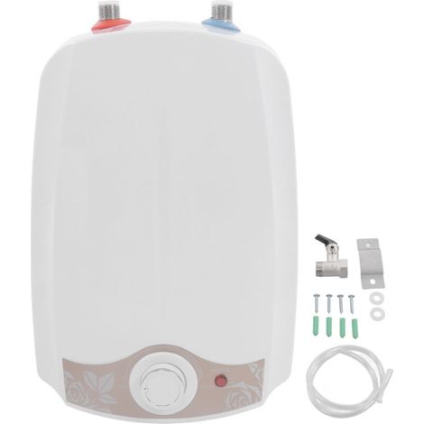 8L Mini chauffe-eau électrique IPX4 cuisine chauffe-eau électrique avec sortie d'eau supérieure pour un usage domestique ue 220V (1/5)