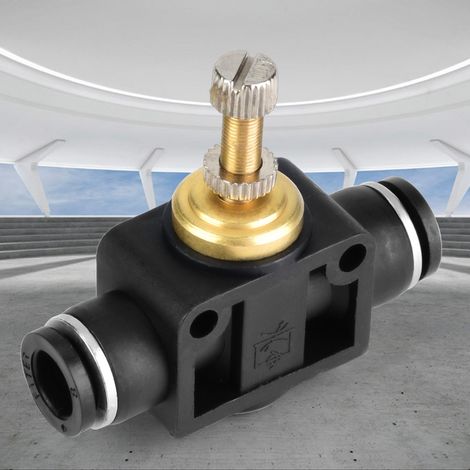 Régulateur de débit d'air pour tubes de 4/6/8 mm, raccord pneumatique en T (4 mm) (1/5)