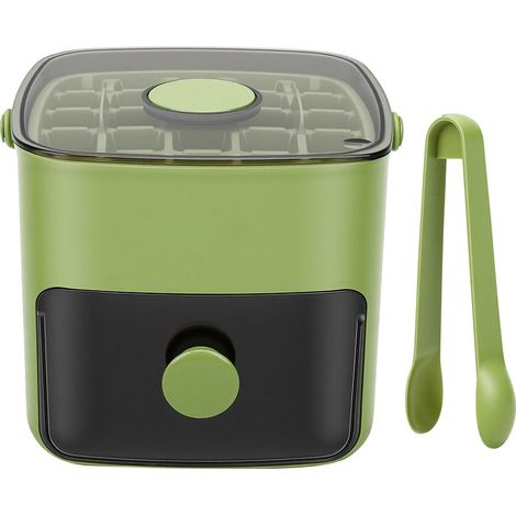 Bac Glaçons 48 Cubes Vert – Avec Couvercle et Pince Presse Portable pour Congélateur Camping Pique-nique (1/5)