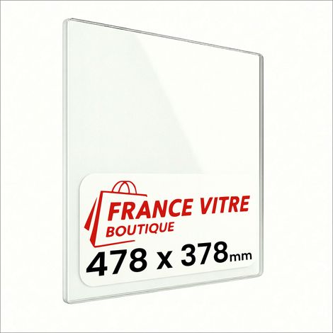 478 x 378 x 4 mm - Vitre de cheminée pour insert et poêle à bois - verre de rechange - France Vitre - jusqu'à 800°C - 378 x 478 x 4 mm (1/5)