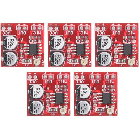 Module D'amplificateur Audio à Gain Réglable 5 Pièces - Module D'amplificateur De Microphone électret LM386 - Module D'amplificateur De Puissance Mono pour DC4V-12V (1/5)