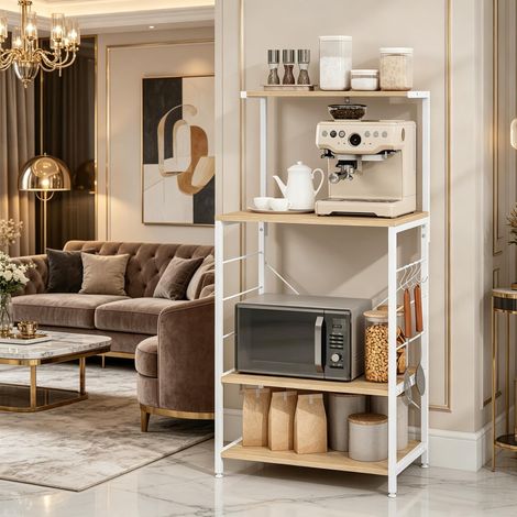 Support micro-ondes étagère rangement fleurs