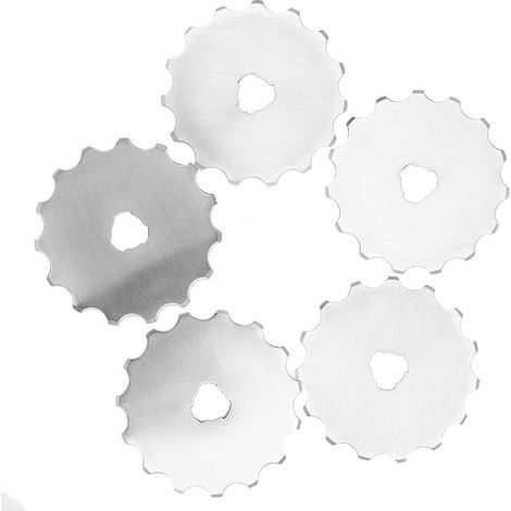 Set mit 5 45-mm-Rollenklingen mit Wellenschliff für Stoff, Leder, Papier, Patchwork und präzise Schnitte (1/5)