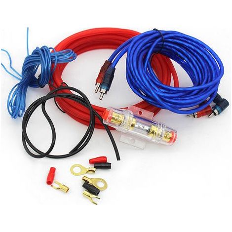 Zoternen Kit de câblage audio pour voiture, câble d'installation d'amplificateur de puissance de calibre 8, câble de commande pour haut-parleur de caisson de basses (1/5)