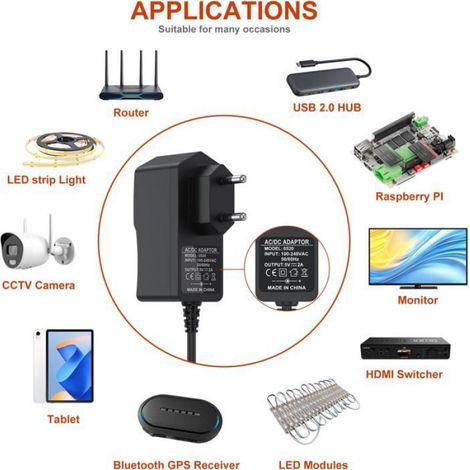 8 En 1 Chargeur Usb 5V 2A Universel Adaptateur Secteur Avec 8 Embouts Connecteur À D'Écoupage Pour Différents Appareils (1) (1/4)