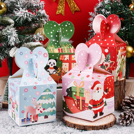 Boîte cadeau/pour pomme de Noël – Emballage pour le réveillon de Noël – Boîte à bonbons – Boîte cadeau de Noël illustrée (Lot de 20) – Motif cœur et queue de poisson [Longueur : 8,7 cm] (1/5)
