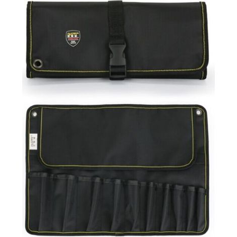 Trousse/Sac/Sacoches à Outils 10 Pochettes Porte-Outils Rouleau Poche de Rangement Pliable/Enroulable/Portable Rouleau d'outils ulti-usages pour jardinage , électricien en Oxford Marron(noir),de DEBUN (1/5)