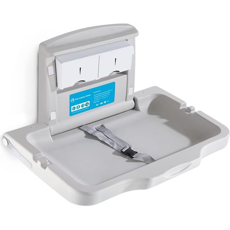Table à Langer pour Bébé Murale, Unité de Changement de Bébé, Station de Changement de Bébé Avec Sangle de Sécurité et Boîte à Mouchoirs,Table à Langer pour Nourrissons Commerciales (1/5)