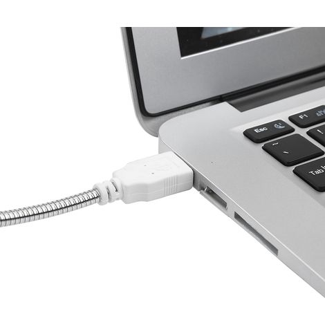 5V Flexible Schwanenhals Mini-USB 28 LED Tragbare Leselampe Computerlampe mit Schalter Blau (1/4)