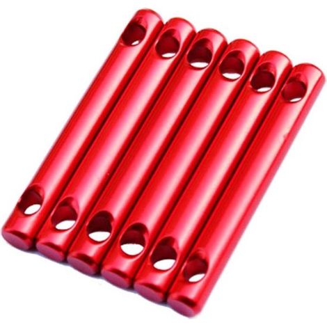 6 varillas de aluminio con hebilla de 2 orificios para tensores de cuerda de viento para tiendas de campaña, senderismo y camping. (1/4)