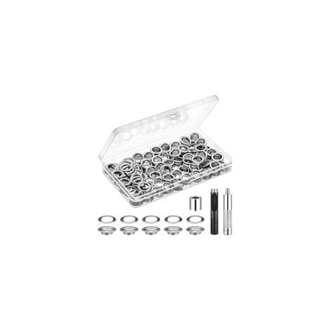 Trousse à œillets 120 set oeillets pour baches, Kit de grommets eyelets diamètre intérieur 12mm