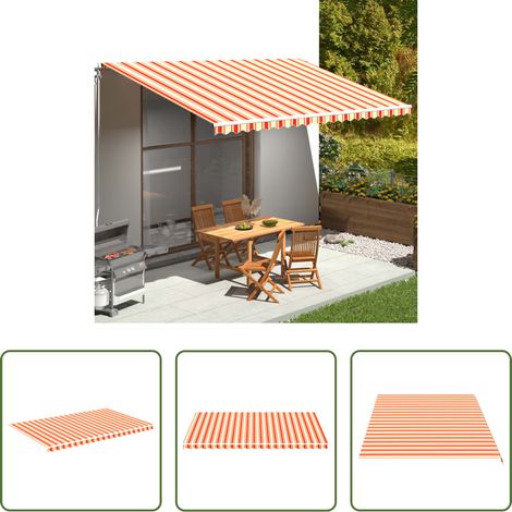 Terrassen-Sonnenschutz -  Markisenbespannung Gelb und Orange 5x3 m (1/5)
