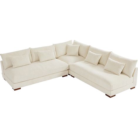 Divano angolare reversible in Velluto a coste Beige - SPERONE di PASCAL MORABITO (1/5)