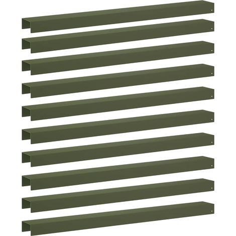 Perfil de cobertura para jardín 10 uds. 100 x 10 x 5 cm Acero vidaXL (1/5)