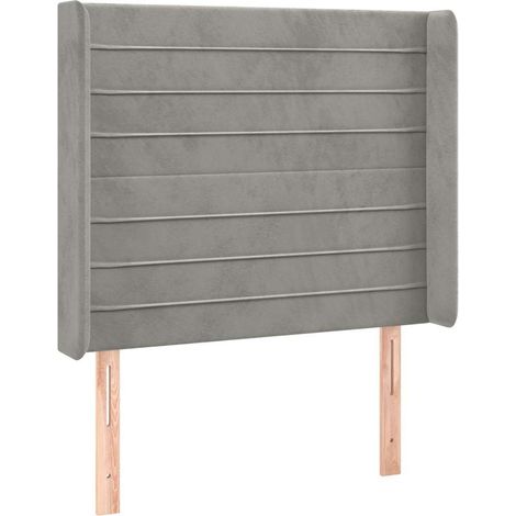 Maison Exclusive - Testiera ad Orecchio Grigio Chiaro 93x16x118/128 cm in Velluto (1/5)