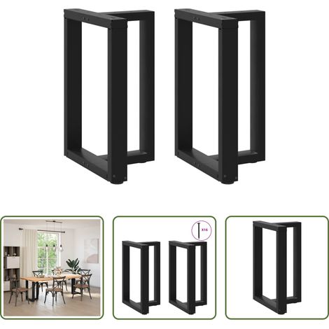 Pieds de bureau - Pieds de table à manger en T, 2 pièces, noir, 60 x 35 x (72-73) cm, acier (1/5)