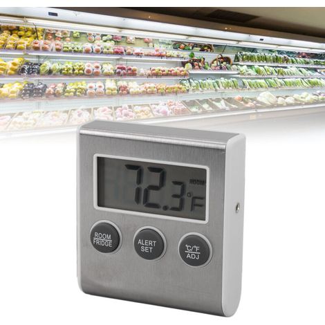 Digitales Kühlschrankthermometer mit Speicherfunktion, Alarm, kleinem Magneten und Laborgefrierschrankthermometer, weiß (1/4)