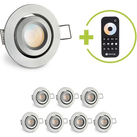 Einbaustrahler Mini schwenkbar Matera 3W CCT IP44 - Farbe: silber - Anzahl: 8x