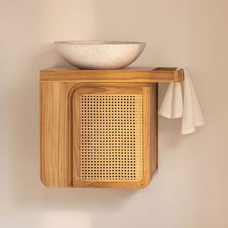 Set di mobili da bagno sospesi 60x40 cm in legno di teak Georgy SKLUM            