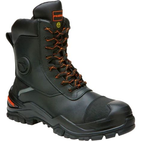 Pezzol King Bull S3S ESD CI HI HRO FO LG SR Sicherheitsschuhe - 41 EU - Schwarze