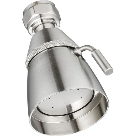 Duschkopf, Messing-Duschkopf mit hohem Durchfluss, einstellbarem Winkel und Strahl, G 1/2, gebürstetes Nickel. (1/5)
