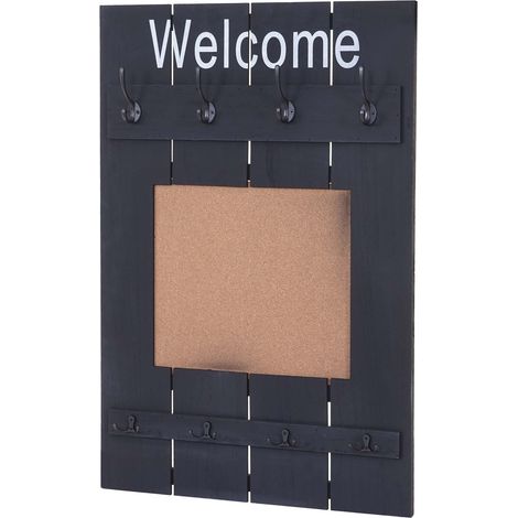 Serie Vintage appendiabiti guardaroba HHG-925 con pannello sughero 91x60cm, antracite