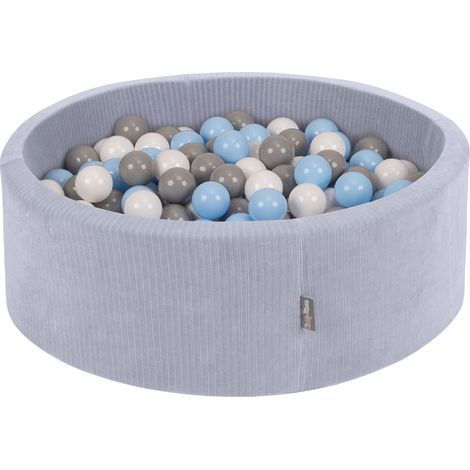 Piscina redonda seca de espuma KiddyMoon con pelotas de 7 cm para juego sensorial y terapia de integración sensorial, cubierta con cremallera, diámetro 90 cm, altura 30 cm. (1/3)