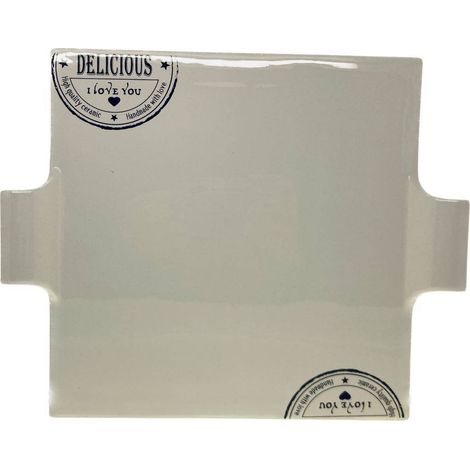 Fade tagliere portata La Cuisine porcellana bianca manici 31x25,5 cm