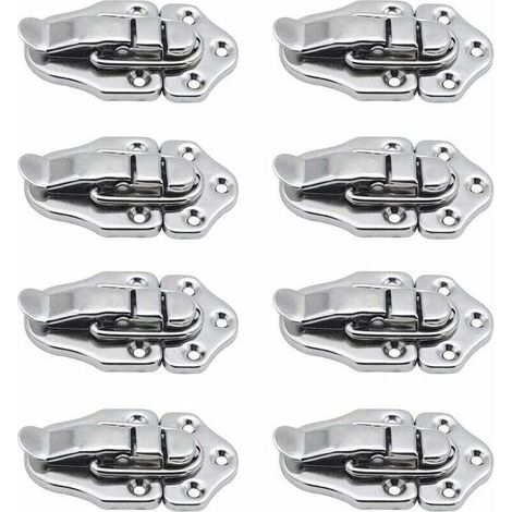 Fermoir à Bascule 8 Loquets Verrou à Levier pour Coffret Bijoux Valise Outils Argent (1/4)