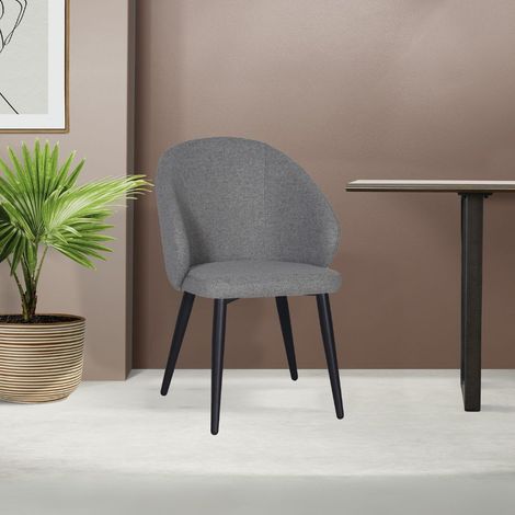 2x Patya Sessel in Nordic 16 grau mit schwarzen Beinen, 56 x 61 x 82 cm