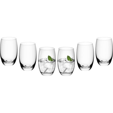 Lot de 6 verres à boire 360 ml - Verres à eau - Passent au lave-vaisselle - Verres universels - Verres à jus - Flux transparent (1/5)
