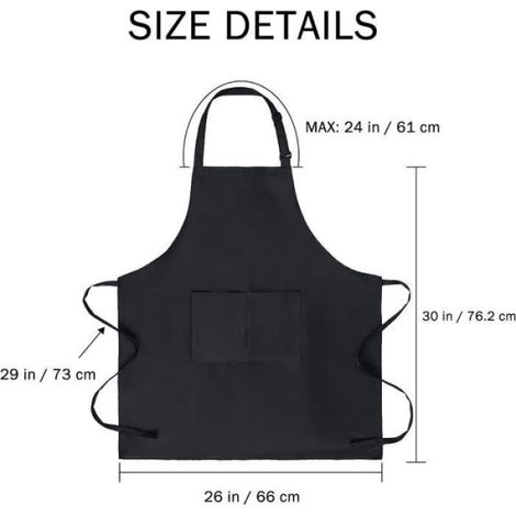 4 Pièces Chef de Tabliers, Noirs Imperméables et Réglables avec 2 Poches, Tablier Personnalisé pour Cuisine, Cuisine, Jardinage (1/4)