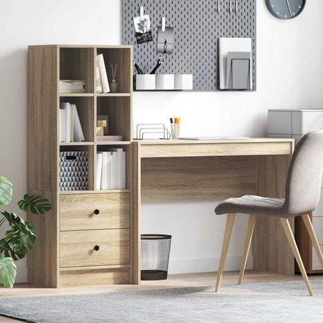 Escritorio con almacenamiento con cajón 2 pcs Roble (1/5)