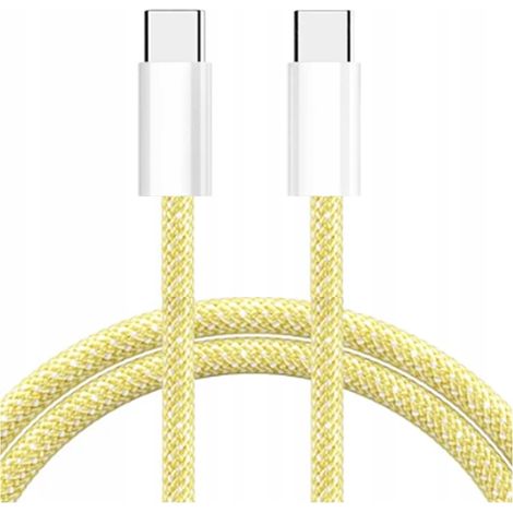 Cable de carga de CO2 USB-C de carga rápida USB TIPO C PARA iPhone 15 16 1M amarillo (1/5)