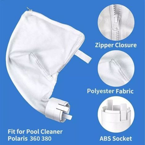 2 Pcs Sacs de Nettoyage Piscine Nylon – Rechange Compatible Polaris 360 & 380 (1/5)