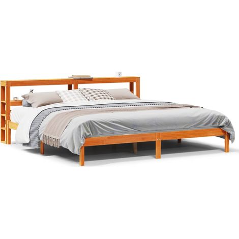 Maison Exclusive - Estructura cama con cabecero madera pino marró