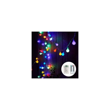 Guirlande Lumineuse à Piles, 6M 40 LED Boules avec 8 Modes d'éclairage, Guirlande Lumineuse étanche pour Intérieur, Extérieur, Noël (Multicolore) (1/4)