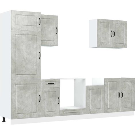 Maison Exclusive - Set Mobili da Cucina 7 pz Kalmar Grigio Cemento in Truciolato