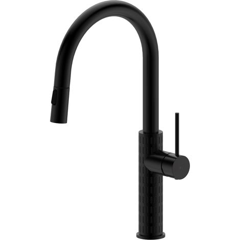 Essebagno Architek Spültischmischer Ausziehbare Handbrause schwarz
