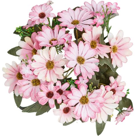 Strauß künstlicher Chrysanthemen mit neun Stielen [einzelne rosa Chrysantheme] (1/2)