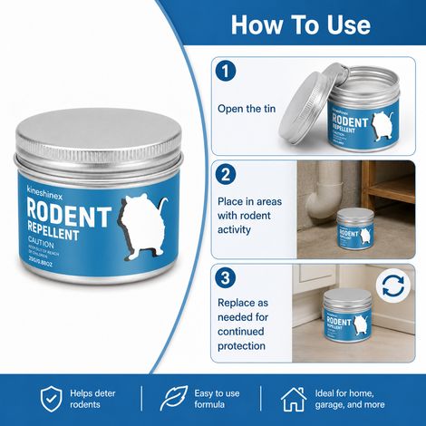 Kineshinex Rattenabwehrbalsam – Pflanzenextrakt, lang anhaltender Rattenschutz, fester Balsam (1/5)