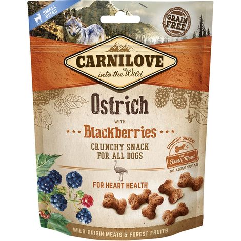 CRUNCHY SNACK CARNILOVE AUTRUCHE & MÛRES CHIEN 200 G ALC100406