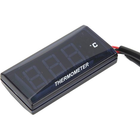 12-V-Motorrad-Wassertemperaturanzeige mit schlankem blauem LCD-Display, Universalthermometer mit 16-mm-T-Anschluss für Motorradtank (1/5)