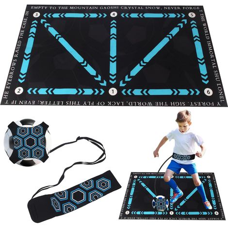 Non-Slip Football Training Mat 90 x 60 cm, Football Mat with Kick Trainer, Football Training Mat for Dribbling and Control Ball, Non-Slip Mat for Football Fans (1/5)