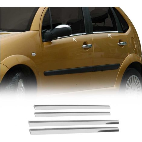 Garniture de Fenêtre pour Citroen C3 HB 2002-2009 Acier Inox 4Pcs