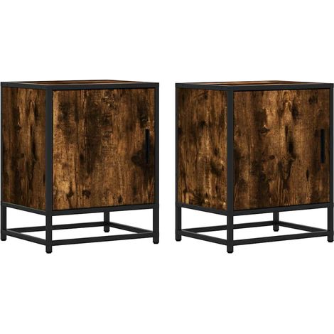 Maison Exclusive - Nachttische 2 Stk. Räuchereiche 40x31x50cm Hol