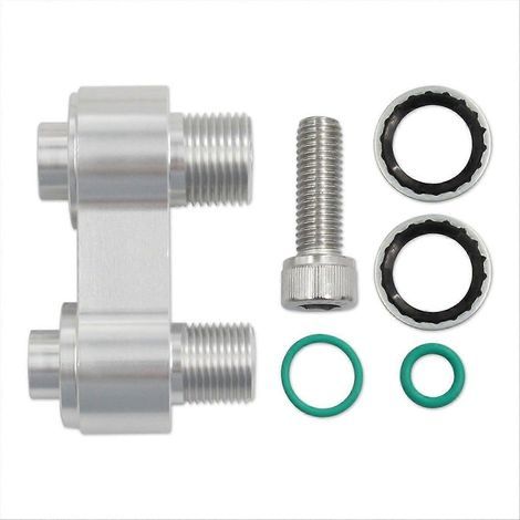 Adaptateur de compresseur de climatisation pour raccord R4, usiné CNC en aluminium. (1/5)