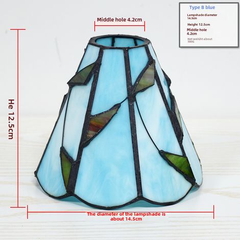 Paralumi in vetro colorato all'ingrosso, accessori per lampadari e ventilatori da soffitto, manuale di saldatura, materiali per paralumi, attacco E27 (B blu lago) (1/5)